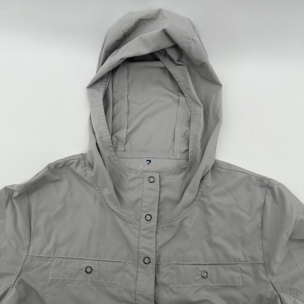 Kuhl Lightweight Hooded Shirt Jacket Snap Button Travel Hiking Womens‎ XS - Picture 4 of 7